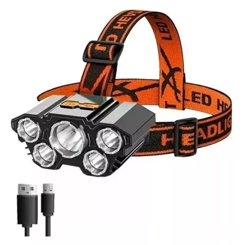 Linterna frontal potente XHP360 18650, lámpara LED recargable USB para  cabeza, 4 modos, linterna frontal de