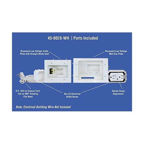 Datacomm Electrónica 45-0028-wh Empotrada Kit Pro-power Con