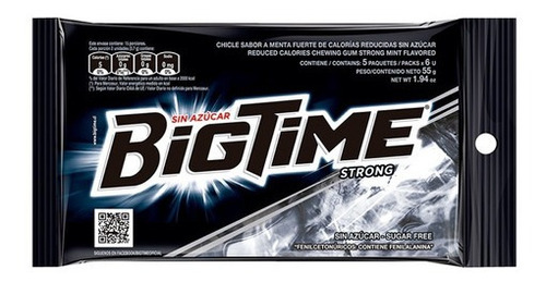 Bigtime Strong Chicle Sin Azúcar Multipack 5 Un. X 11 Grs