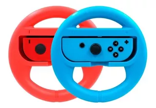 Set 2 Soporte Timón Para Joycons Nintendo Switch Rojo/azul