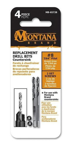 Set Mechas De Repuesto Para Avellanador #8 Montana Mb-65728