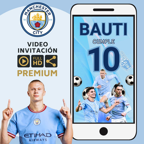 Video Invitación Animada - Cientos De Modelos - Manchester City