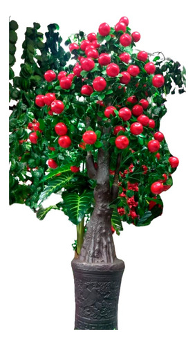 Arbol Artificial Rojo Planta Decorativa