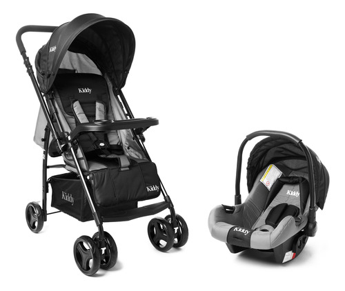 Coche De Paseo Con Huevito Manija Rebatible Go Ts Kiddy - Color Negro Chasis Negro