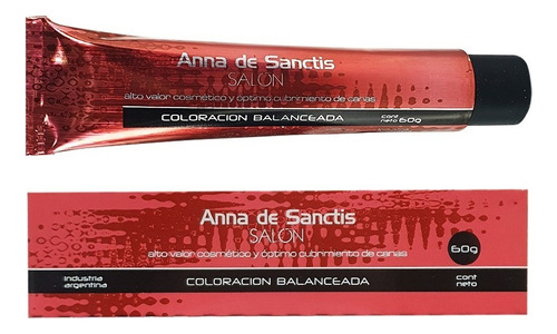  Tintura Anna De Sanctis Salon Coloración Balanceada 60g Tono GRIS PLATA
