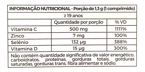 Imuno Defensy Vitaminas c, d, Selenio e Zinco 30 Comprimidos no Shoptime