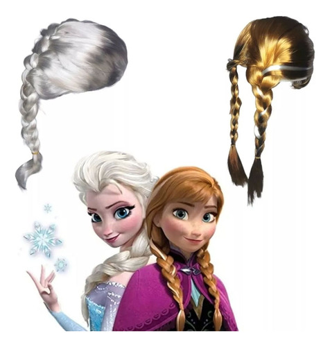 2 Pelucas Frozen Elsa Y Ana Halloween Princesas Disney Mnr 