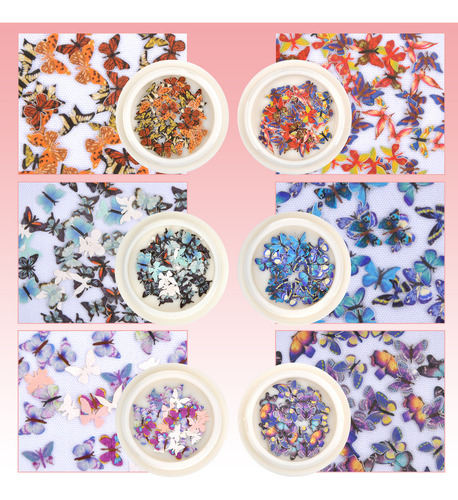 Pegatinas De Uñas Pinsheng Con Forma De Mariposa En 3d