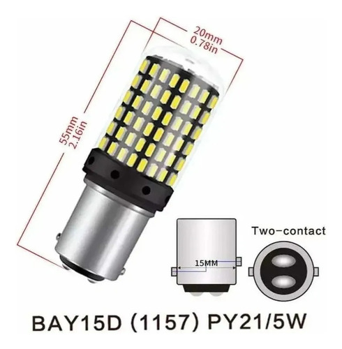 Par Luces Led Doble Contacto Freno 1157 144 Led Alto Brillo