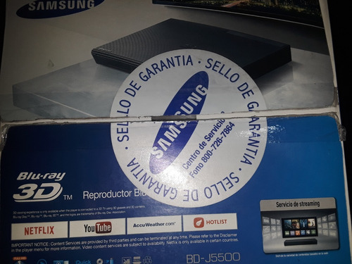 Reproductor Bluray 3d Samsung Bd-j5500