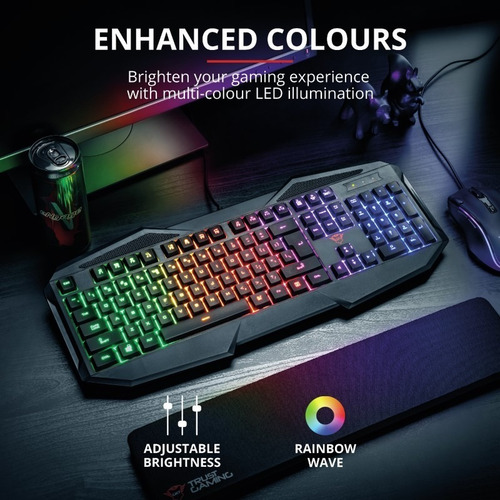 Imagen 5 de 10 de Teclado Gamer Trust Gxt 830rw Avonn Pc Ps4 Xbox Led Rainbow