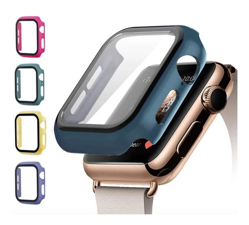 Capa Com Película Integrada Para Apple Watch 45mm - Cores