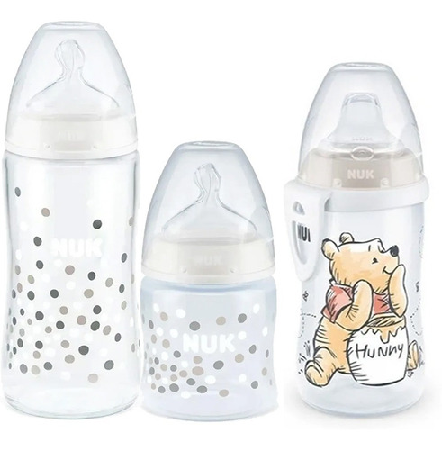 Kit 2 Mamadeiras 300ml First Choice + Copo Active 300ml Nuk