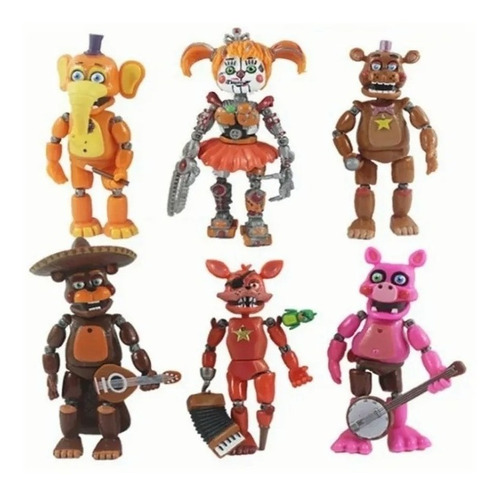 6 Pcs Fnaf Pizzeria Cinco Noites Em Freddys Bunnie Game Act