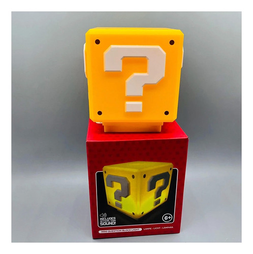 Lámpara Cubo Mario Bros Nintendo Con Sonido. Recargable