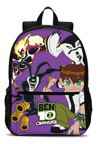 A Mochila Escolar Con Estampado De Hacker Junior De Ben 10, Cr