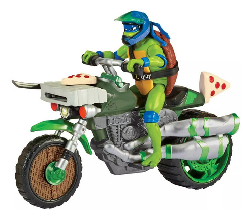 Tortugas Ninja Figura De Accion Leonardo Con Motocicleta
