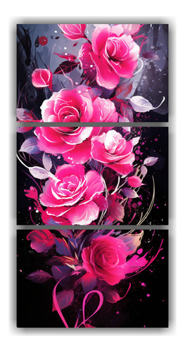 75x150cm Pinturas Acuarela Relieve Estilo Neonoir Flores