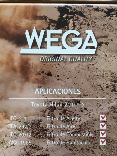 Kit Filtros Toyota Hilux 2011 En Adelante Wega Zona Norte
