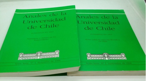 Anales De La Universidad De Chile, Del Año 1996.