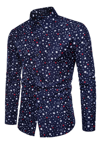 Blusa Nueva Para Hombre Con Estampado De Estrellas De Cinco