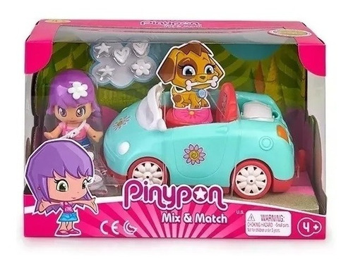 Auto Pinypon + Muñeca Y Acc. Color Celeste