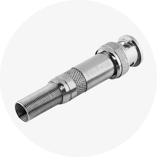 Kit 10 Conector Bnc Macho Com Mola E Parafuso P/ Cftv Camera