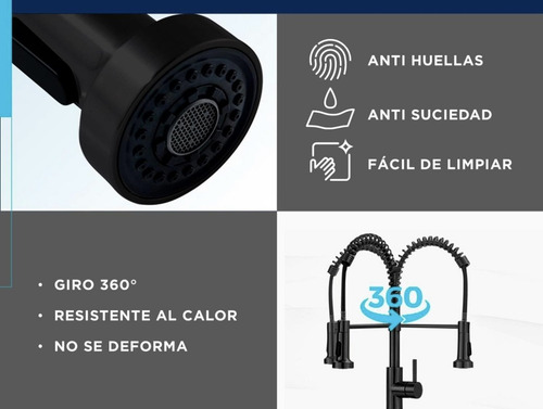 Grifo Llave Lavaplatos Monomando Cocina Extensible Flexible