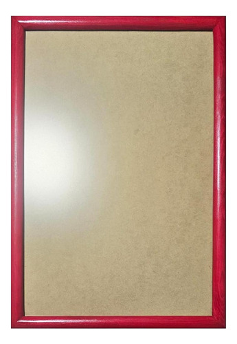 1 Marco De Madera Con Vidrio Anti 50x70cm, Todo Incluido Rojo Vivo