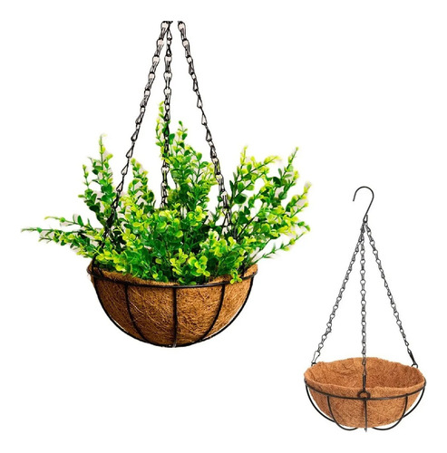 Vaso Cuia Fibra De Coco Corrente Plantas Suspensas