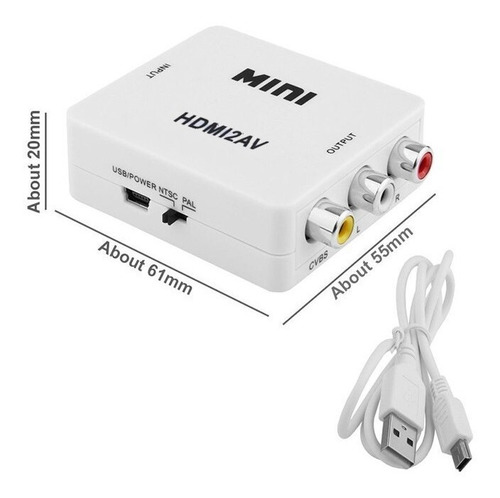 Adaptador Conversor Hdmi A Rca Av/audio Video Tv