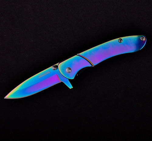 Imagen 2 de 10 de Cuchillo Navaja Rainbow Tornasolada Tac Force Speedster