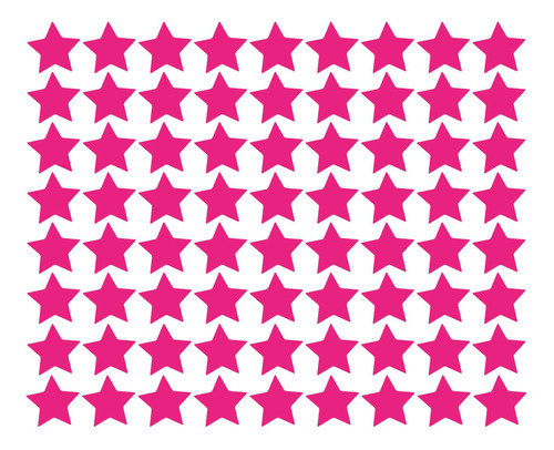 Adesivo De Parede Infantil Estrelas Rosa Pink 54un 5,5x5,5cm