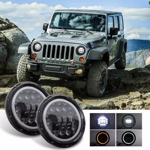 Faro Led De 7 Pulgadas Luz Alta Y Baja Jeep Moto