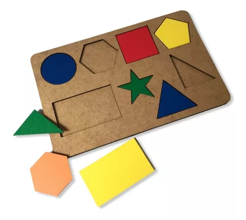 Jogo Educativo Infantil Forma Geometrica Brinquedo Mdf