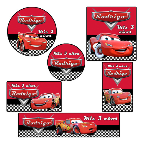 Kit 144 Stickers Cars Troquelado Candy Bar Etiqueta 2