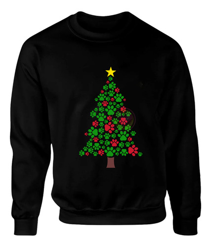 Sudadera Navideña A Arbol Navidad Huellitas Pata Mascota M33