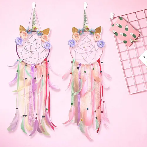 Atrapasueños Unicornio 2 Piezas Hecho A Mano Atrapa Sueños