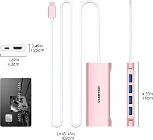 Cable Largo 10 M Con Hub Multipuerto Usb C 4 Puertos