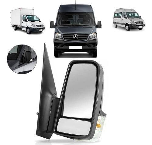 Retrovisor Manual Mb Sprinter C/ Pisca Ld 2017 2018 2019