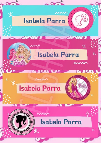 Etiquetas Escolares Barbie Girl Imprimibles 