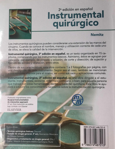 Libro Instrumental Quirúrgico Nemitz 2018 Original