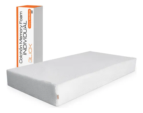 comprar Colchón Individual 1 Plaza Memory Foam 100 x 190 cm Espuma Ergonómico Firme Soporta 130 kg Blick Color Blanco