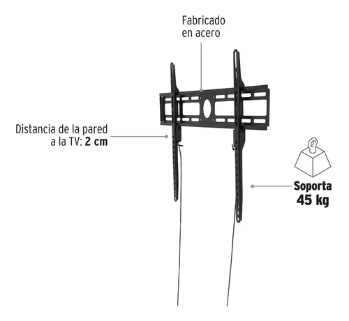 Soporte para pantallas de 32 a 70 , fijo, Volteck, Soportes Para Pantalla,  46092