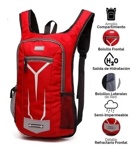 Mochila Running Everlast Trekking Bici Deportes Hombre Mujer Color Negro, Modelo 21376