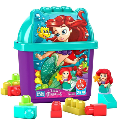 Fisher-price Megablocks Cubeta De Ariel Disney- Original