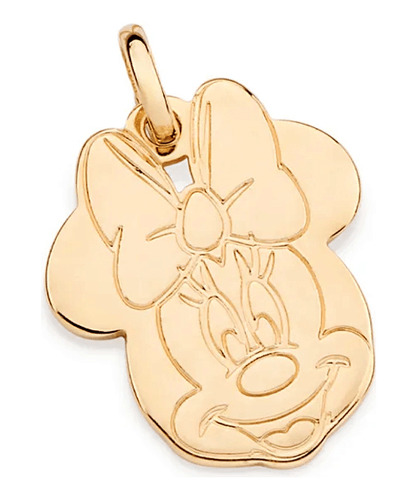 Pingente Rommanel 542747 Banhado Ouro 18k Rosto Da Minnie