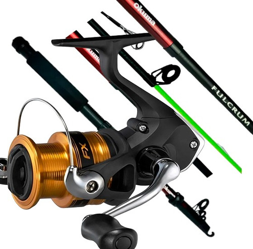 Combo Shimano Spinning Telescopica 1,80 Mts Con Ruleman