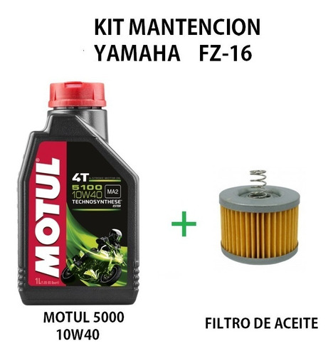 Kit Mantencion Yamaha Fz 16 (10w40 Motul + Filtro)