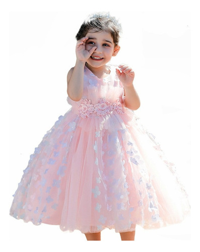 Vestido Fiesta Niña Bebé Elegante Boda Princesa 1 A 7años *